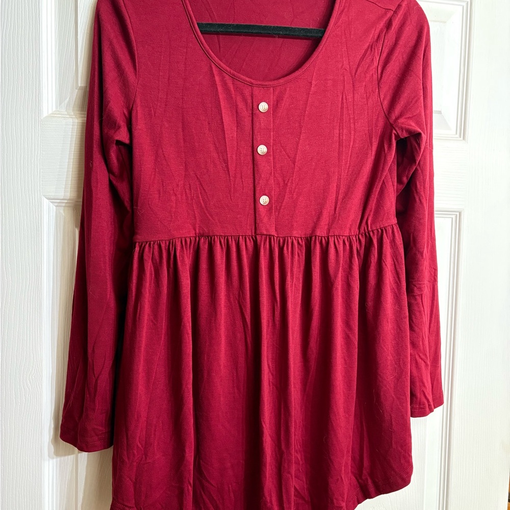 Women's Red Long Sleeve Top Maternity Small NWOT